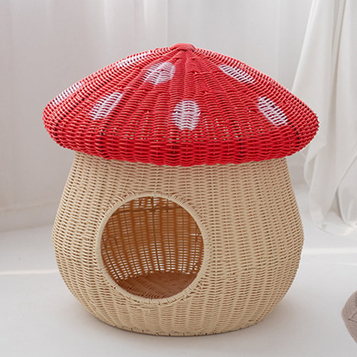 Contemporary Creative Cylindrical Mushroom-Shaped PP Cat Bed For Bedroom