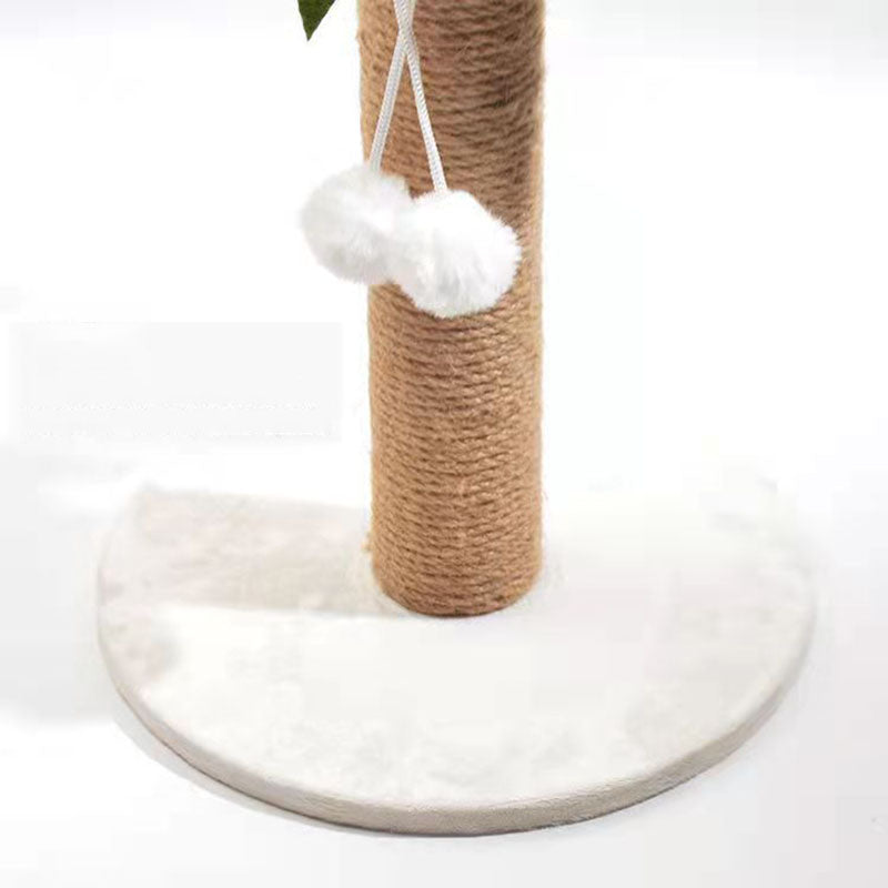 Arbre à chat griffoir contemporain en forme de cocotier, en sisal, feutre, tube en papier, panneau de fibres de densité moyenne, velours, avec balle jouet, pour salon 