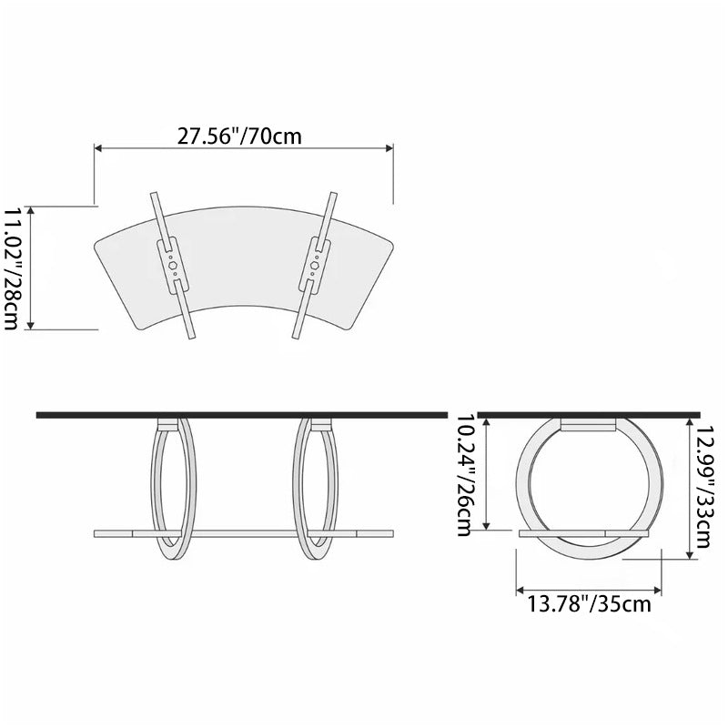 Modern Minimalist Round Curved Skybridge Plywood Felt Cat Tree &amp; Condo 1/2 Hammock For Living Room