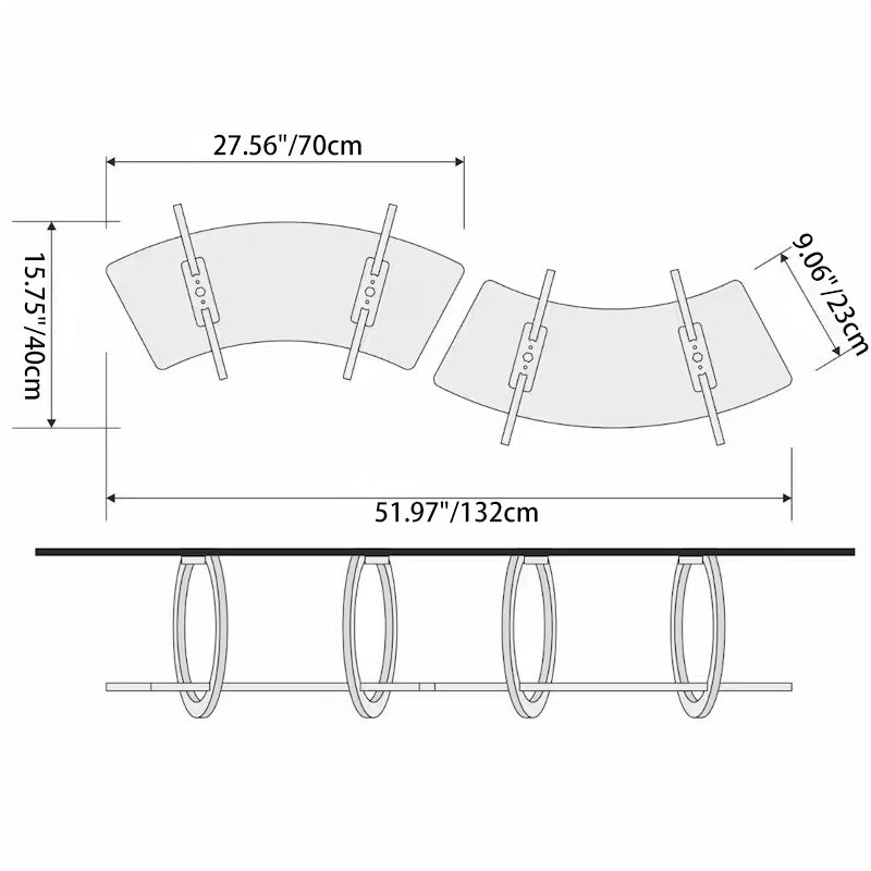 Modern Minimalist Round Curved Skybridge Plywood Felt Cat Tree &amp; Condo 1/2 Hammock For Living Room