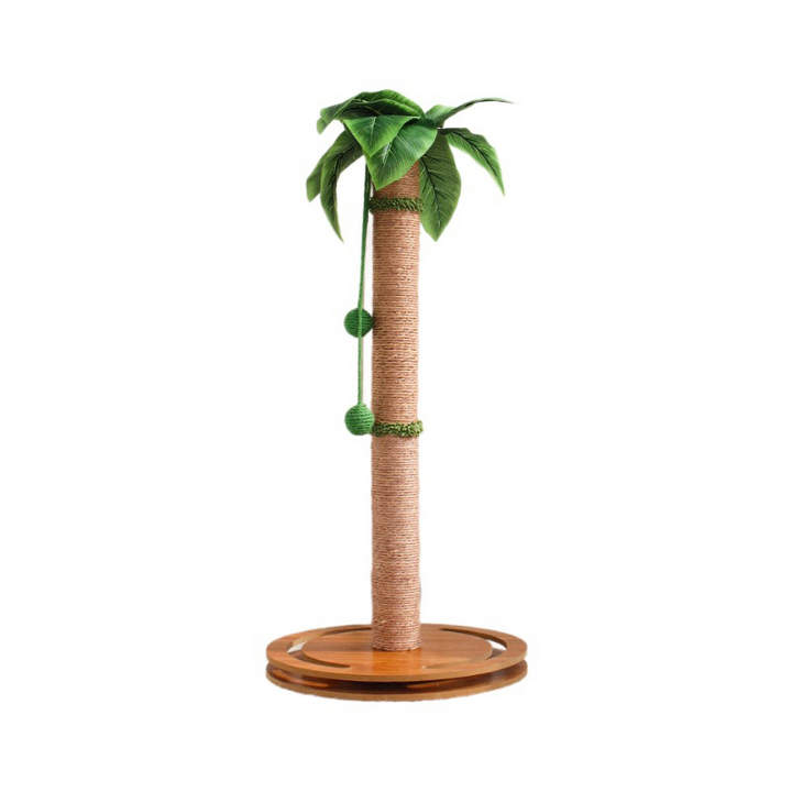 Contemporary Creative Cylindrical Tree-Shaped Sisal Medium Density Fiberboard Plastic Paper Tube Cat Scratching Post With Plants For Living Room