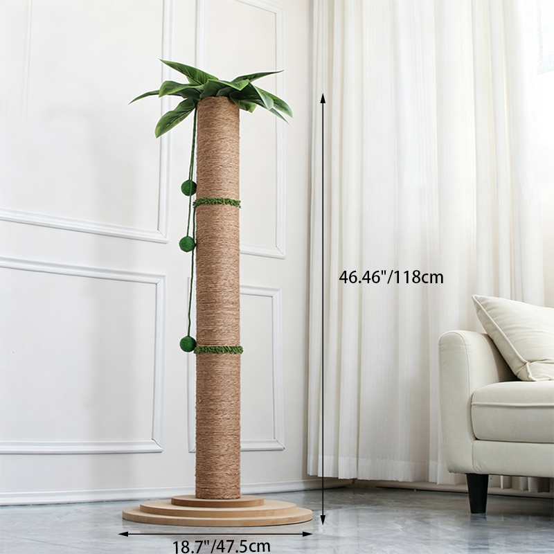 Contemporary Creative Cylindrical Tree-Shaped Sisal Medium Density Fiberboard Plastic Paper Tube Cat Scratching Post With Plants For Living Room