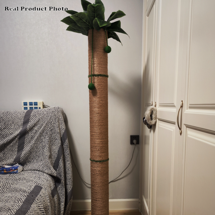 Contemporary Creative Cylindrical Tree-Shaped Sisal Medium Density Fiberboard Plastic Paper Tube Cat Scratching Post With Plants For Living Room