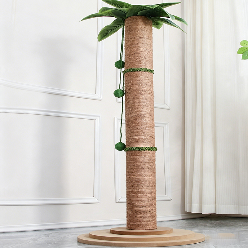 Contemporary Creative Cylindrical Tree-Shaped Sisal Medium Density Fiberboard Plastic Paper Tube Cat Scratching Post With Plants For Living Room