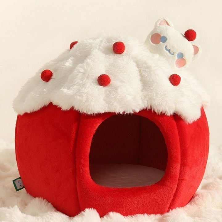 Contemporary Creative Cylindrical Cake-Shaped Velvet Sponge Cat Bed For Living Room
