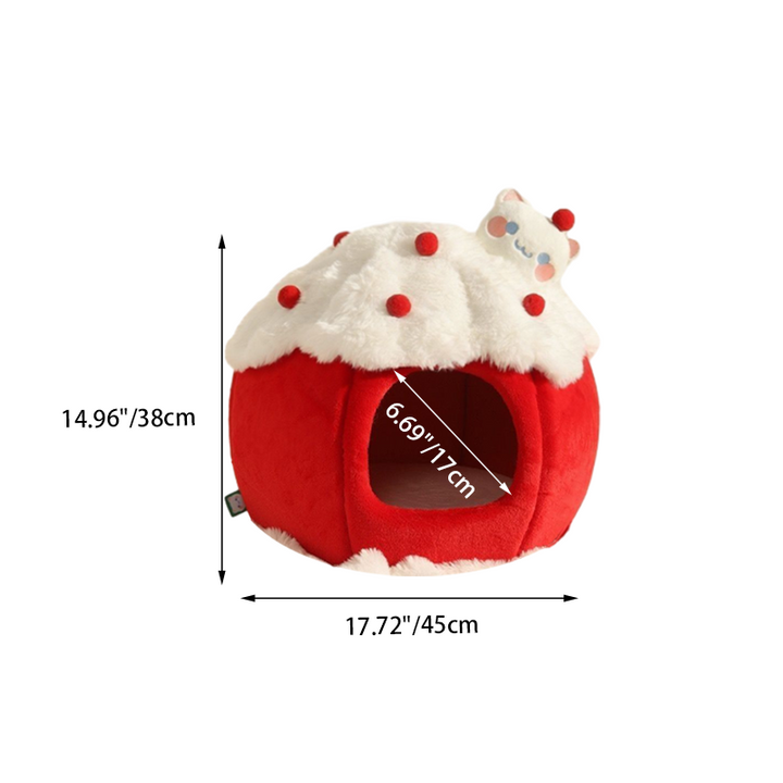 Contemporary Creative Cylindrical Cake-Shaped Velvet Sponge Cat Bed For Living Room