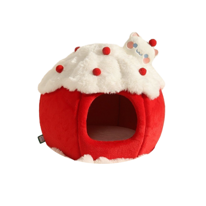 Contemporary Creative Cylindrical Cake-Shaped Velvet Sponge Cat Bed For Living Room