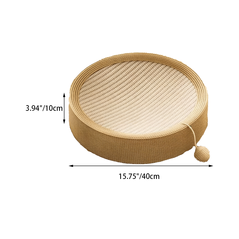 Modern Minimalist Cylindrical Round Sisal Foam Cat Scratching Post &amp; Scratching Board With Toy Ball For Living Room