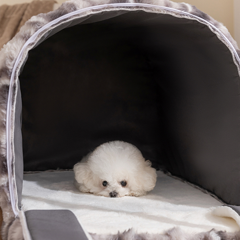 Modern Minimalist Cylindrical Velvet Latex Anti-Slip Dotted Fabric Cat Bed &amp; Dog Bed For Bedroom