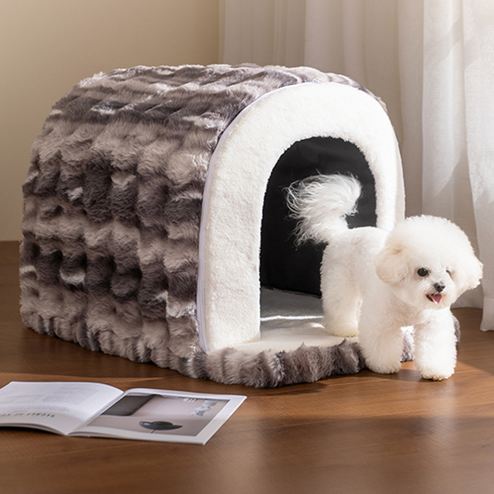 Modern Minimalist Cylindrical Velvet Latex Anti-Slip Dotted Fabric Cat Bed &amp; Dog Bed For Bedroom