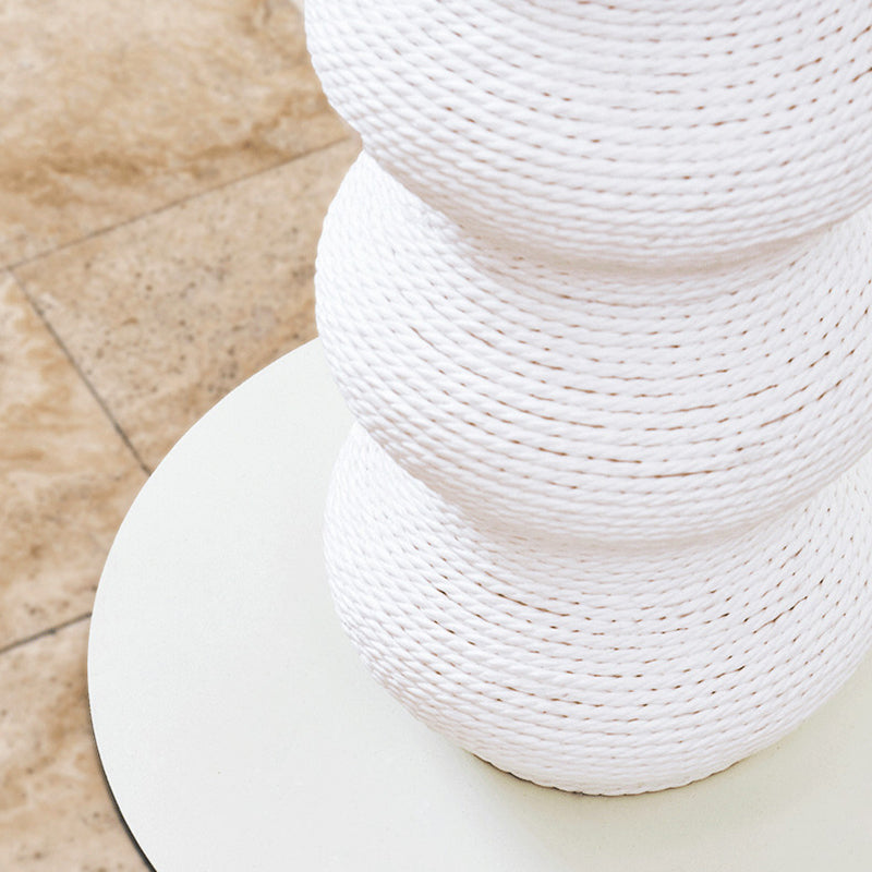 Modern Minimalist Cylindrical Wave-Patterned Paper Rattan Steel Cat Scratching Post For Living Room