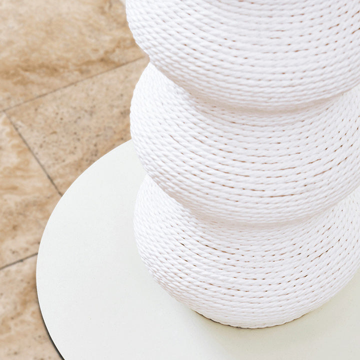 Modern Minimalist Cylindrical Wave-Patterned Paper Rattan Steel Cat Scratching Post For Living Room