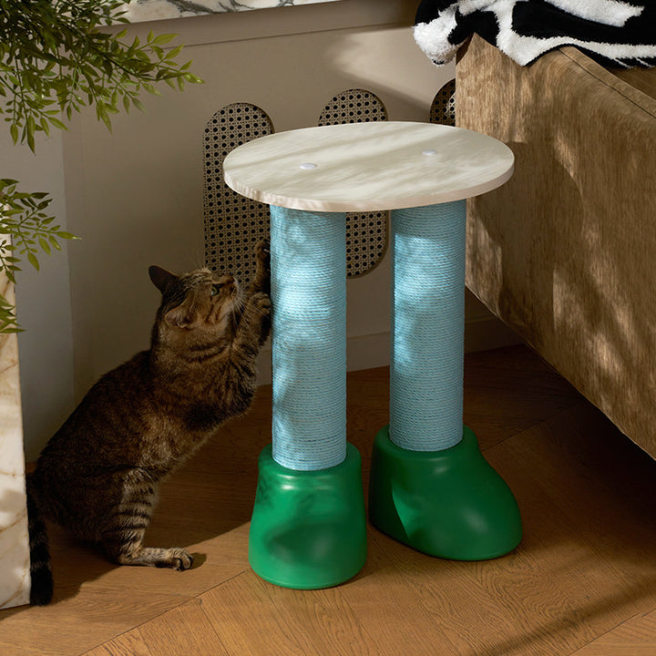Árbol para gatos y condominio de forro polar con forma de bota cilíndrica creativa contemporánea, de HDPE, con cuerda de papel, 1 - condominio para sala de estar 