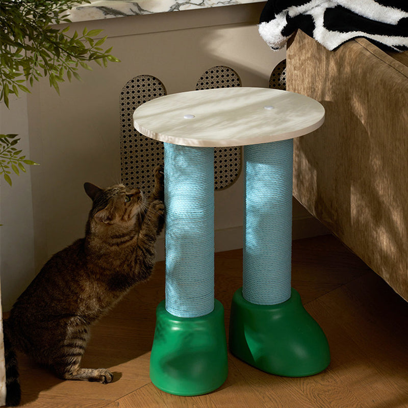 Árbol para gatos y condominio de forro polar con forma de bota cilíndrica creativa contemporánea, de HDPE, con cuerda de papel, 1 - condominio para sala de estar 