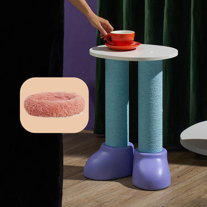 Árbol para gatos y condominio de forro polar con forma de bota cilíndrica creativa contemporánea, de HDPE, con cuerda de papel, 1 - condominio para sala de estar 