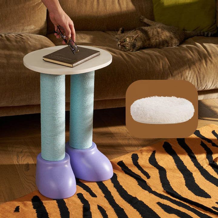 Árbol para gatos y condominio de forro polar con forma de bota cilíndrica creativa contemporánea, de HDPE, con cuerda de papel, 1 - condominio para sala de estar 