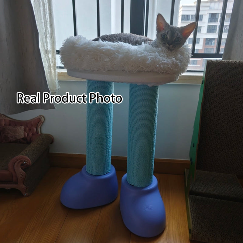 Árbol para gatos y condominio de forro polar con forma de bota cilíndrica creativa contemporánea, de HDPE, con cuerda de papel, 1 - condominio para sala de estar 