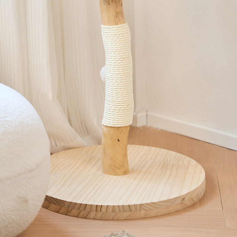 Contemporary Creative Cylindrical Bowl-Shaped Pine Camphor Tree Trunk Kraft Paper Rope PE Rattan Cat Tree &amp; Condo 1 - Condo For Living Room