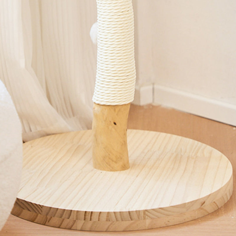 Contemporary Creative Cylindrical Bowl-Shaped Pine Camphor Tree Trunk Kraft Paper Rope PE Rattan Cat Tree &amp; Condo 1 - Condo For Living Room