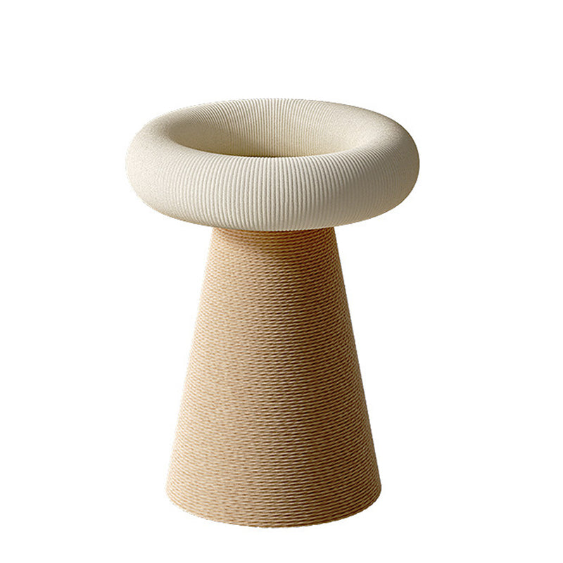 Contemporary Nordic Cone-Shaped Cylindrical Round Corduroy Hemp Rope Plywood Cat Tree &amp; Condo 1 - Condo For Living Room