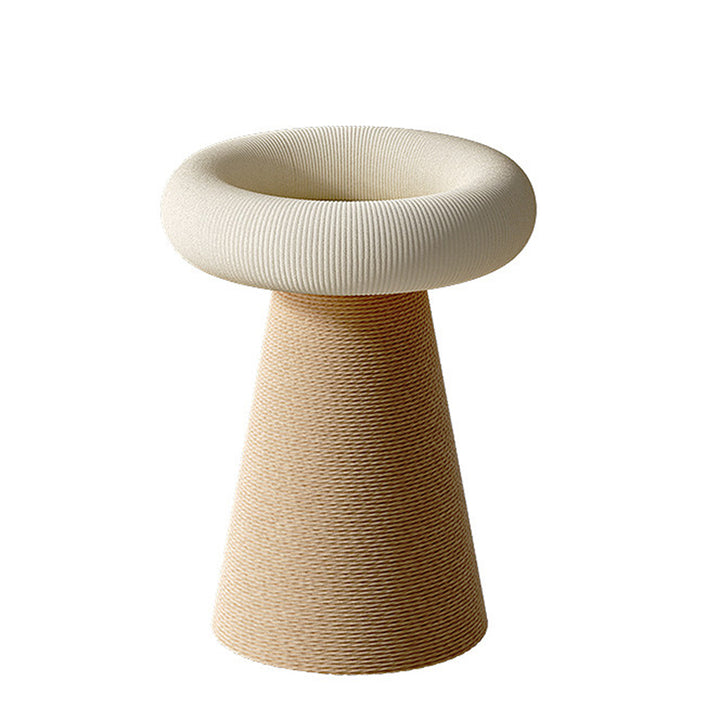 Contemporary Nordic Cone-Shaped Cylindrical Round Corduroy Hemp Rope Plywood Cat Tree &amp; Condo 1 - Condo For Living Room
