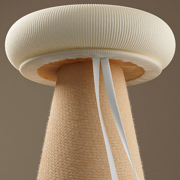 Contemporary Nordic Cone-Shaped Cylindrical Round Corduroy Hemp Rope Plywood Cat Tree &amp; Condo 1 - Condo For Living Room