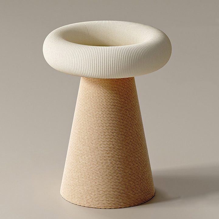 Contemporary Nordic Cone-Shaped Cylindrical Round Corduroy Hemp Rope Plywood Cat Tree &amp; Condo 1 - Condo For Living Room