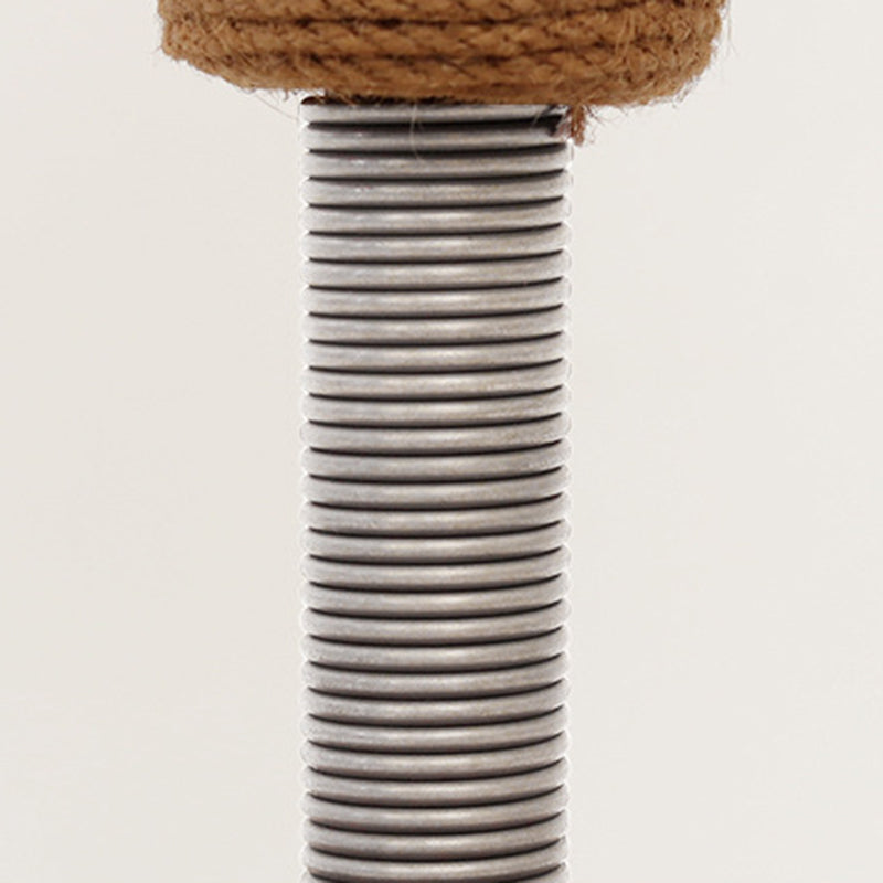 Moderner kreativer zylindrisch-kugelförmiger Katzenkratzbaum aus Hanfseil, Samt, Stahl und MDF mit Spielball für das Wohnzimmer 
