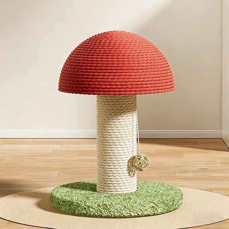 Contemporary Creative Mushroom-Shaped Sisal Medium Density Fiberboard Foam Cat Scratching Post For Living Room