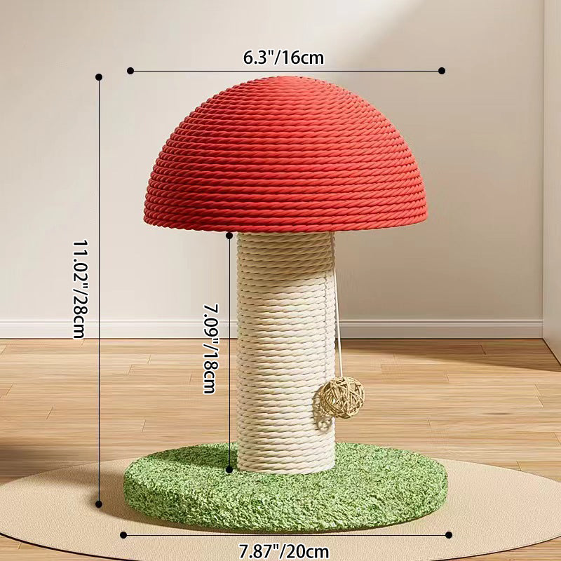 Contemporary Creative Mushroom-Shaped Sisal Medium Density Fiberboard Foam Cat Scratching Post For Living Room