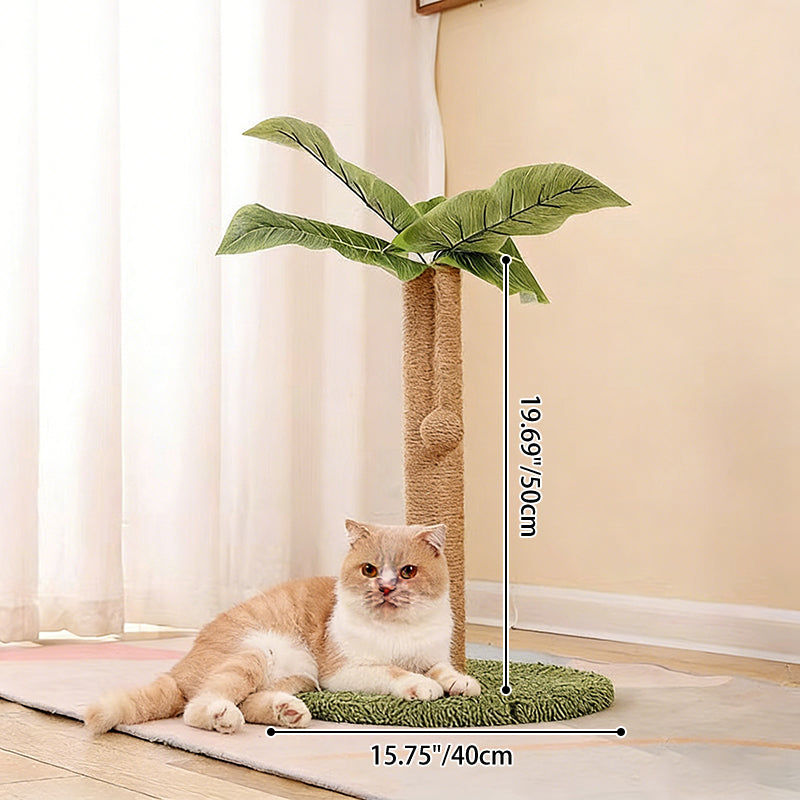Rascador para gatos contemporáneo y creativo con forma de árbol, de cuerda de yute, plástico, felpa tipo teddy, tablero de fibra de densidad media y tubo de papel, con pelota de juguete, para sala de estar 