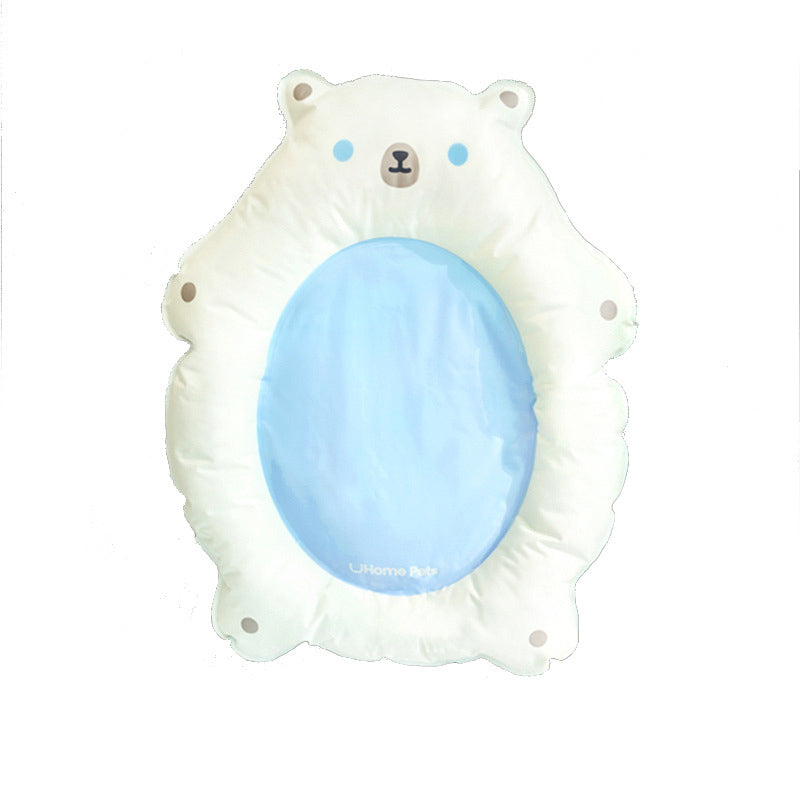 Contemporary Creative Oval-Shaped Polar Bear-Design Plastic Gel Cooling Cat Bed For Bedroom