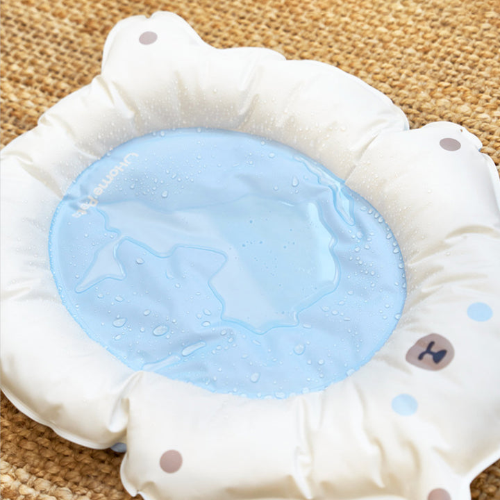 Contemporary Creative Oval-Shaped Polar Bear-Design Plastic Gel Cooling Cat Bed For Bedroom