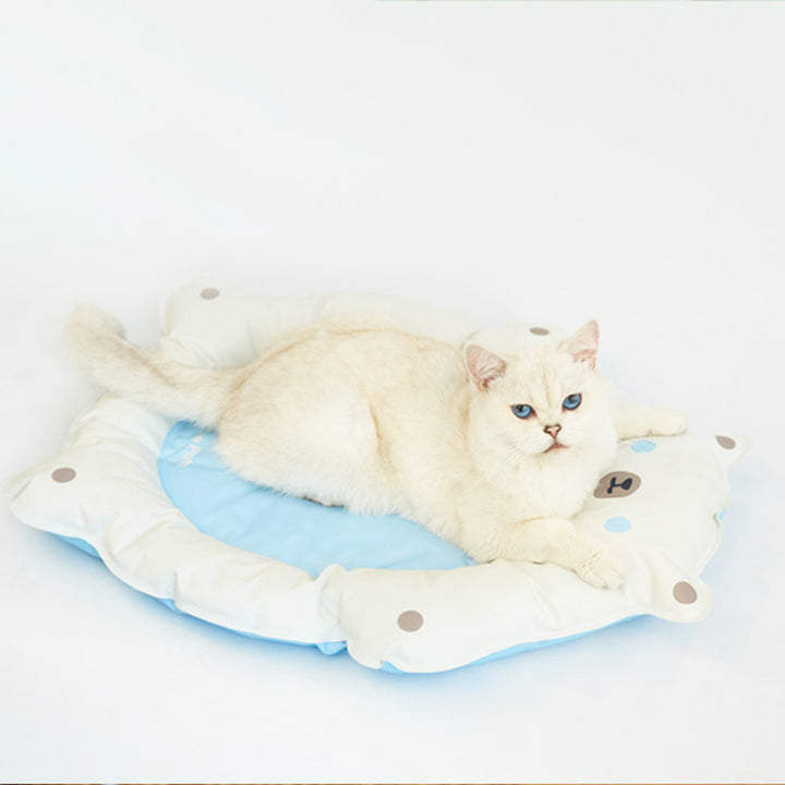 Contemporary Creative Oval-Shaped Polar Bear-Design Plastic Gel Cooling Cat Bed For Bedroom