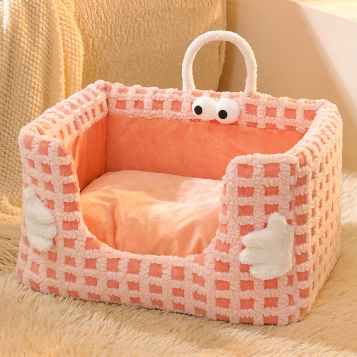 Cama rectangular para gatos de partículas de gel de terciopelo cristal Moon Velvet creativa contemporánea para sala de estar y dormitorio 