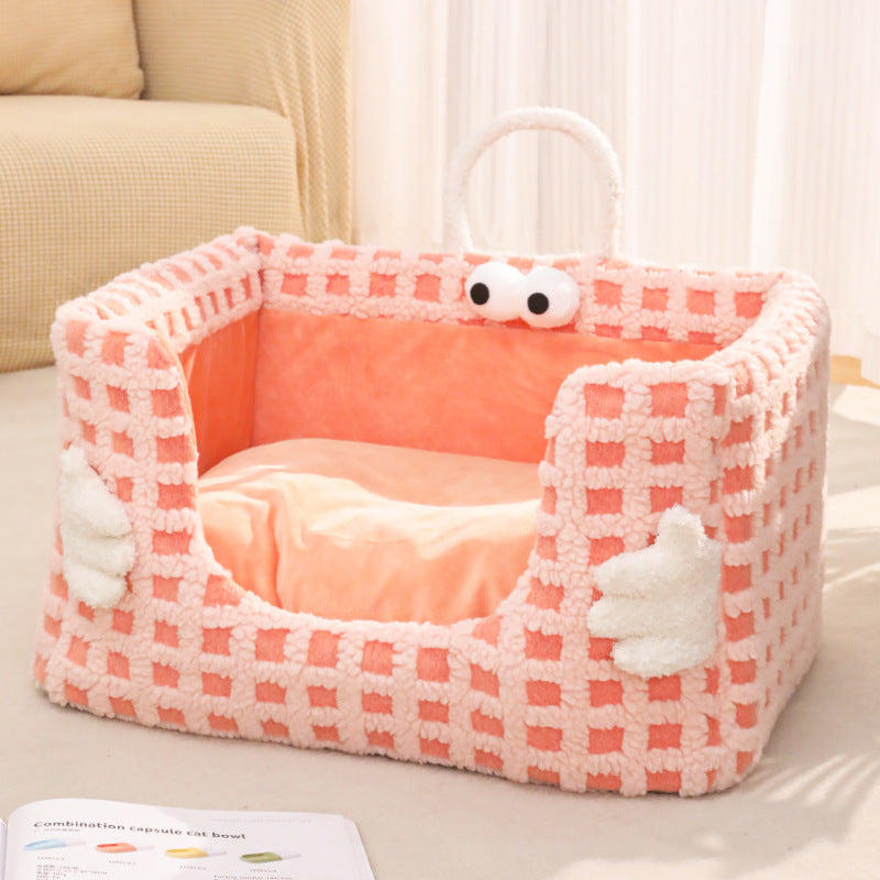 Cama rectangular para gatos de partículas de gel de terciopelo cristal Moon Velvet creativa contemporánea para sala de estar y dormitorio 