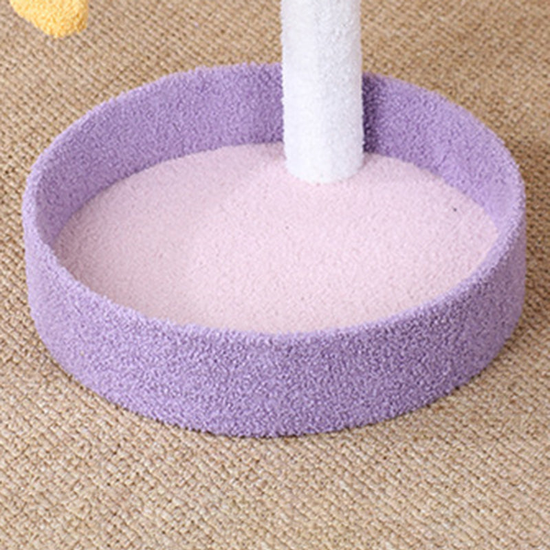 Contemporary Creative Teddy Fleece Sisal MDF Round Moon &amp; Star Cat Trees &amp; Condos 2-Perch For Living Room