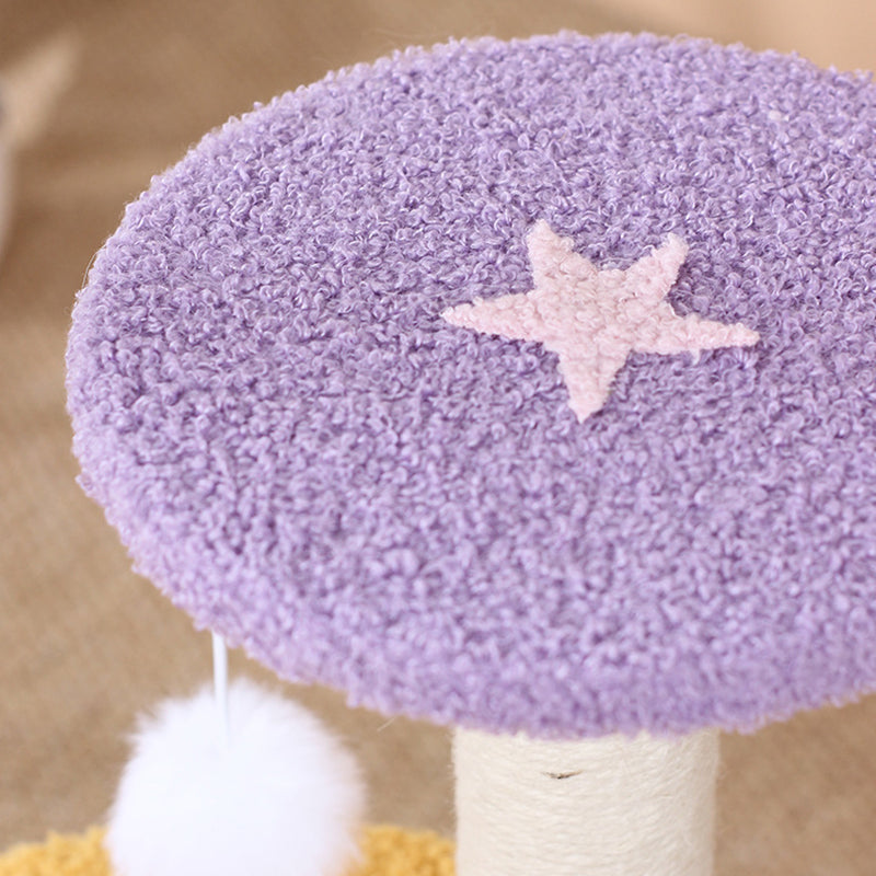 Contemporary Creative Teddy Fleece Sisal MDF Round Moon &amp; Star Cat Trees &amp; Condos 2-Perch For Living Room