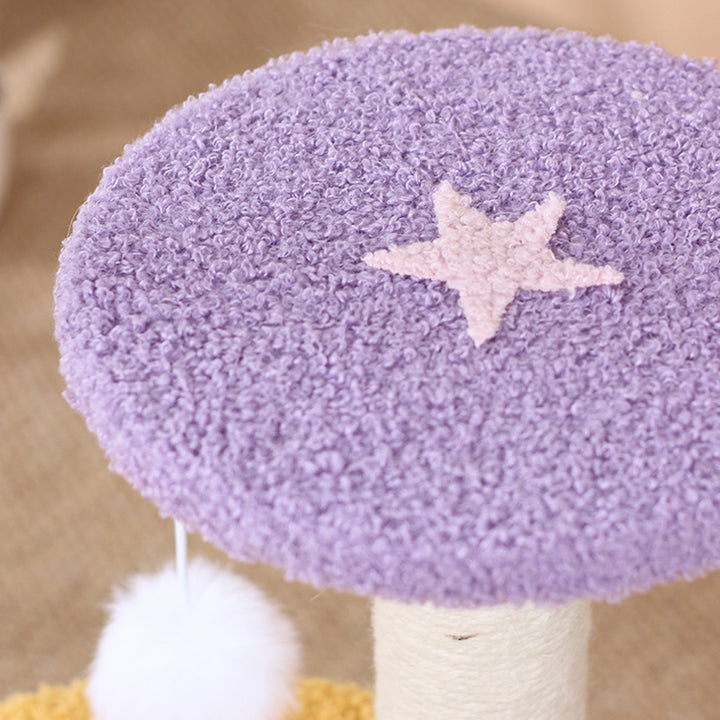 Contemporary Creative Teddy Fleece Sisal MDF Round Moon &amp; Star Cat Trees &amp; Condos 2-Perch For Living Room