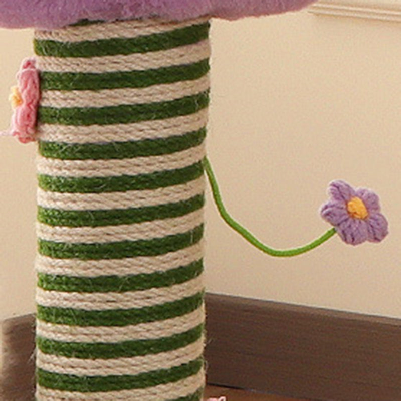 Zeitgenössischer kreativer Samt-Teddy-Fleece-komprimierter Holzplatten-Sisal-Rund-Katzenkratzbaum in Wolkenform für das Wohnzimmer 