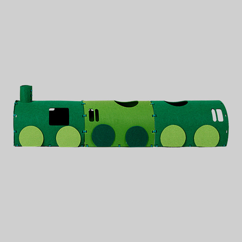 Contemporary Creative Non-woven Fabric Corrugated Paper Arched Rectangular Removable Cat Bed Green Train Tunnel &amp; Scratching Board For Living Room &amp; Bedroom