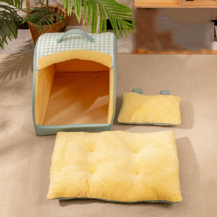 Modernes minimalistisches Katzenbett in Bogenform, rechteckig, aus Kristallsamt und Schwamm für Wohnzimmer &amp; Schlafzimmer 