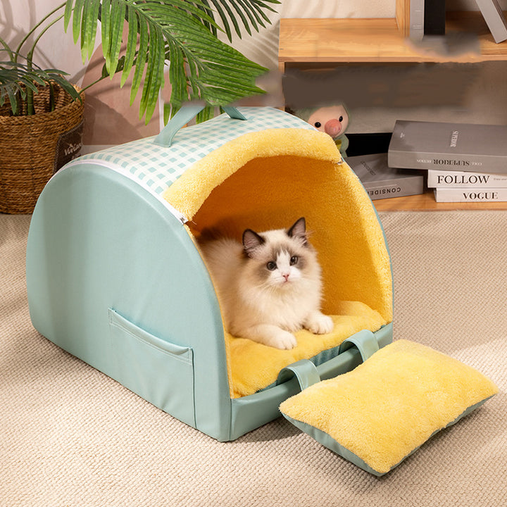 Modernes minimalistisches Katzenbett in Bogenform, rechteckig, aus Kristallsamt und Schwamm für Wohnzimmer &amp; Schlafzimmer 