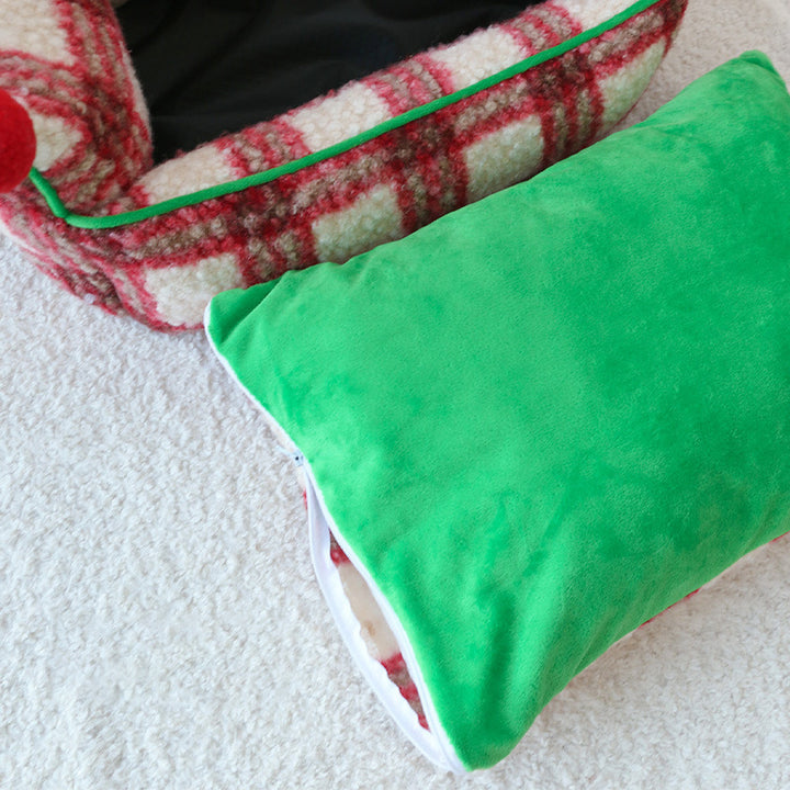 Contemporary Creative Short Velvet PP Cotton Cat Bed With Removable Pad For Living Room &amp; Bedroom