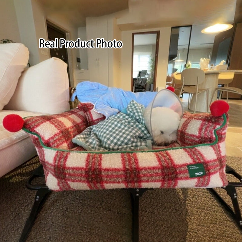Contemporary Creative Short Velvet PP Cotton Cat Bed With Removable Pad For Living Room &amp; Bedroom