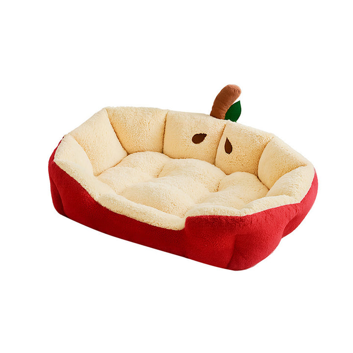 Moderne kreative Katzenhöhle in Ellipsen- und Apfelform aus Milk Velvet und Baumwollsamt für Wohnzimmer &amp; Schlafzimmer 
