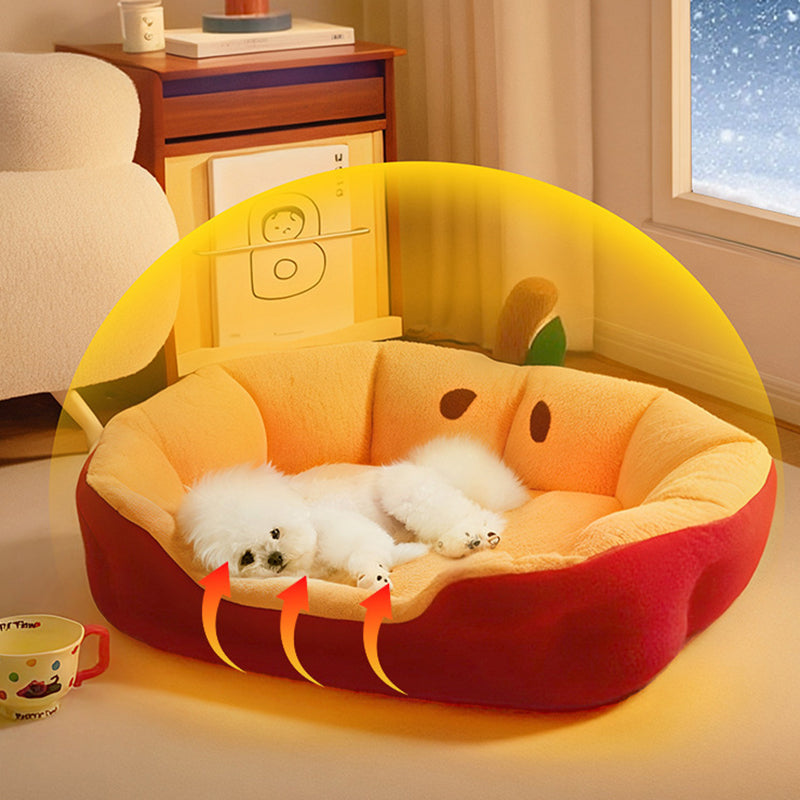 Moderne kreative Katzenhöhle in Ellipsen- und Apfelform aus Milk Velvet und Baumwollsamt für Wohnzimmer &amp; Schlafzimmer 