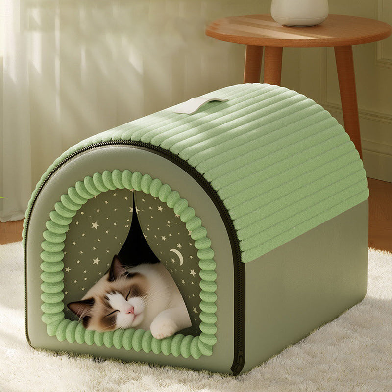 Cama para gato plegable con arco, de terciopelo minimalista moderno, esponja y algodón PP, para sala de estar y dormitorio 