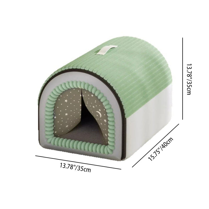 Cama para gato plegable con arco, de terciopelo minimalista moderno, esponja y algodón PP, para sala de estar y dormitorio 