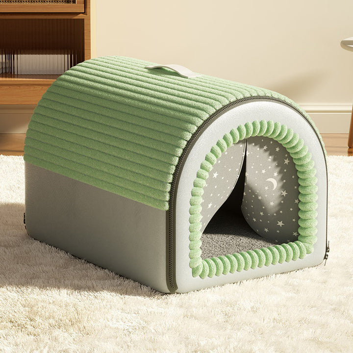 Cama para gato plegable con arco, de terciopelo minimalista moderno, esponja y algodón PP, para sala de estar y dormitorio 